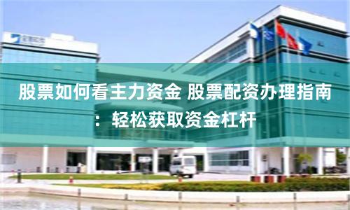 股票如何看主力资金 股票配资办理指南：轻松获取资金杠杆